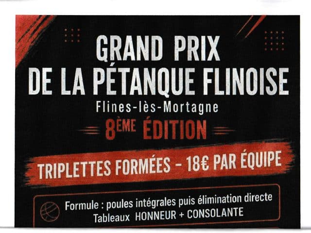 Grand Prix de la Pétanque Flinoise. Samedi 6 Juin 2026.