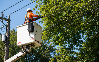 Travaux d’élagage sous le réseau électrique