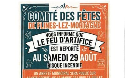 Annulation du Feu d&rsquo;Artifices du 13 juillet.