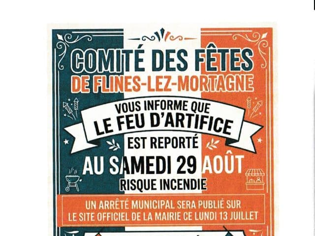 Annulation du Feu d&rsquo;Artifices du 13 juillet.